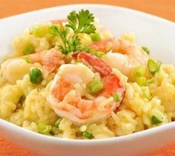 Risotto with fried prawns by chef John Loukakos