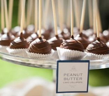 Lollipops with peanut butter and milk chocolate by Chef John Loukakos