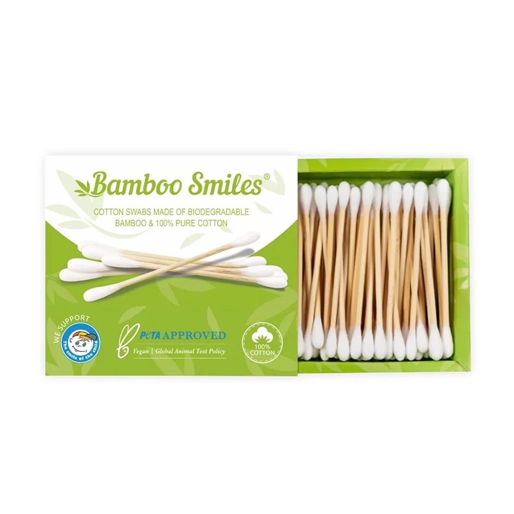 Biodegradable Bamboo & Organic Cotton Swabs (100 pcs)